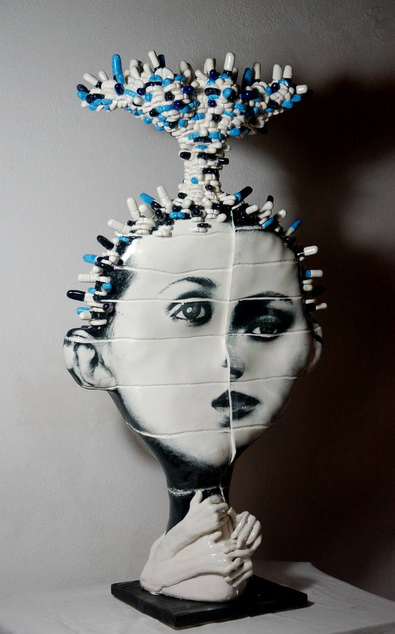 Atomic Pillhead Sculpture by Alison Shanks