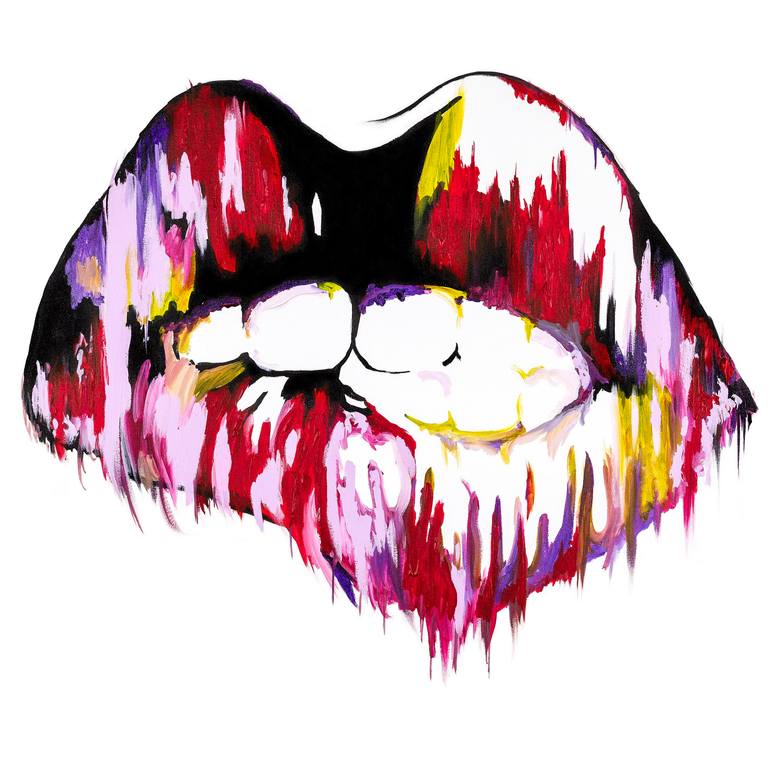 Rainbow Lips Painting by Aymi Duignan Saatchi Art Austria