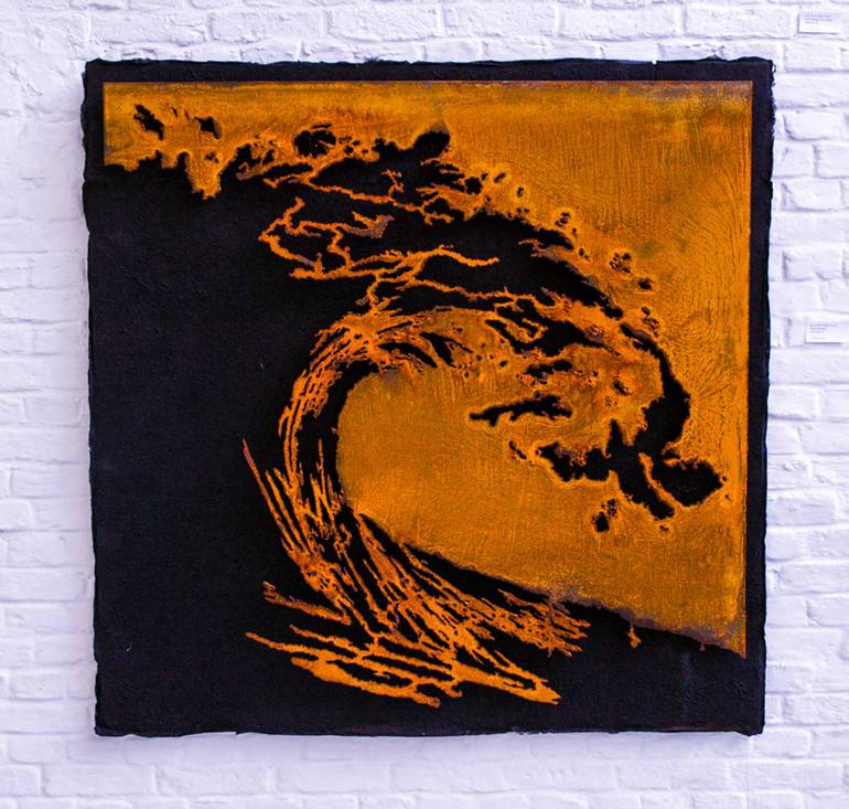 Original Abstract Seascape Sculpture by Bob Takes