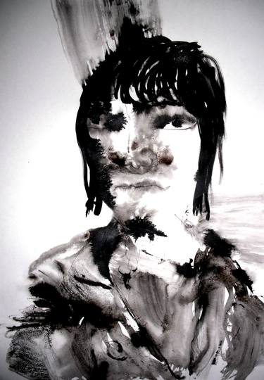 Original Expressionism Nude Drawing by Mark Rathmell