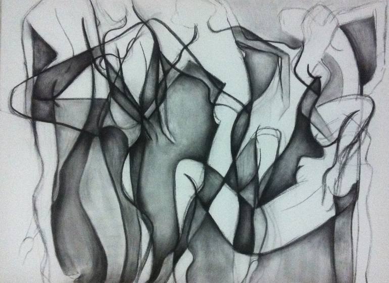 Original Abstract Women Drawing by Casey Temby
