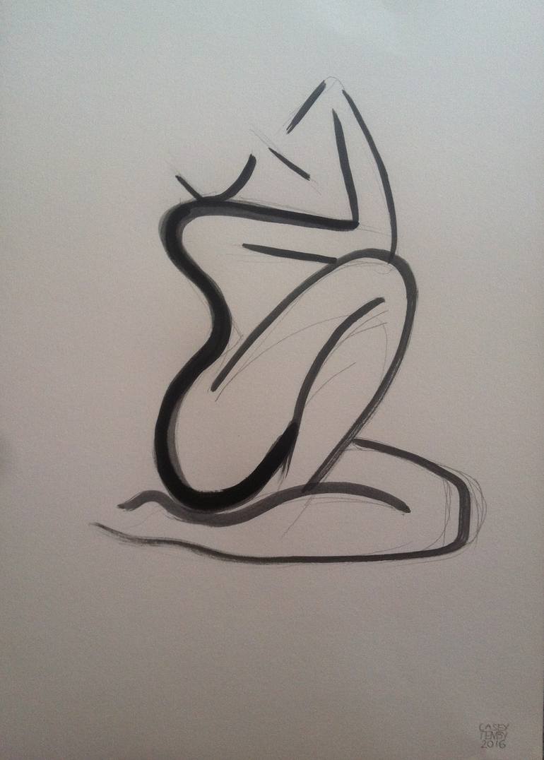 Original Abstract Nude Painting by Casey Temby