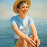 Woman in hat by the sea by Christian Herzig