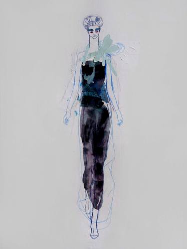Original Fashion Drawing by Claudia Wimmer
