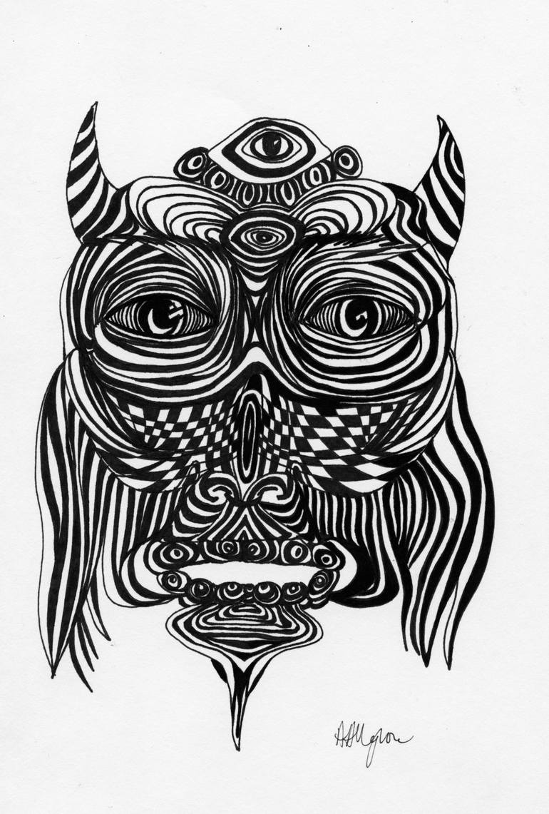 Owl: Spirit Animal Drawing by Andrea Allegrone | Saatchi Art