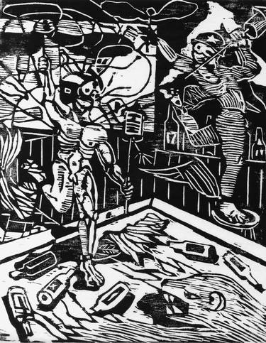 Print of Figurative Interiors Printmaking by hans la hey