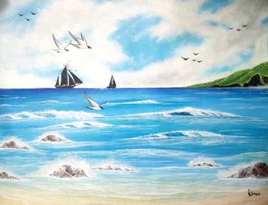 Print of Art Deco Seascape Paintings by CA Arts and Crafts