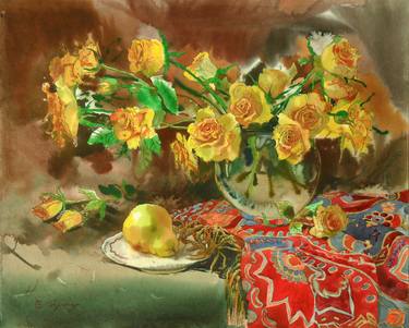 Original Fine Art Floral Paintings by Artur Samofalov