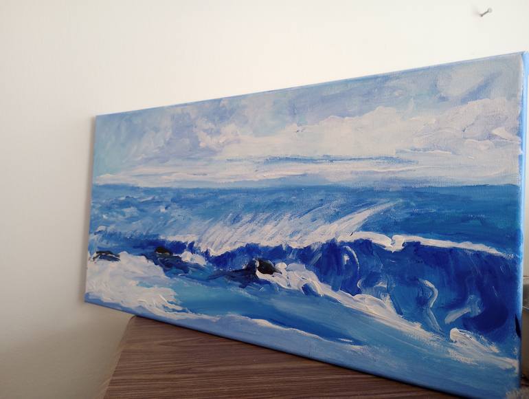 Original Impressionism Beach Painting by Eric Michael Schiabor