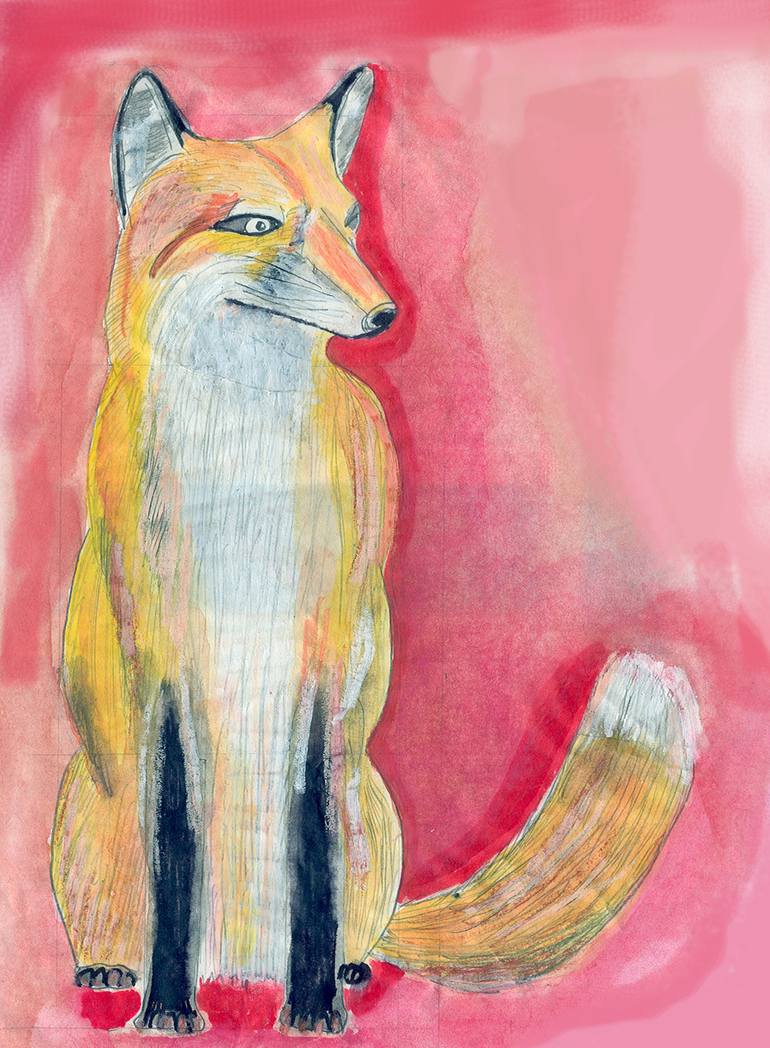 Red Fox Painting by Eric M Schiabor | Saatchi Art