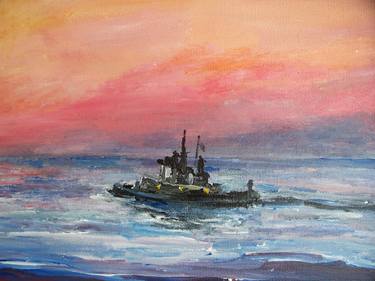 Print of Impressionism Ship Paintings by Eric M Schiabor