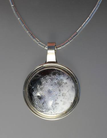 Moon Necklace Silver Enamel - Limited Edition of 25 thumb