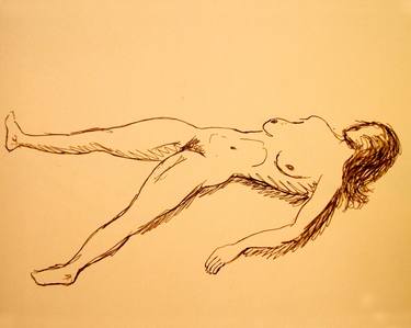 NUDE GIRL #006 - Ink drawing of nude girls series thumb