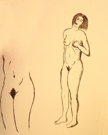 Original Figurative Nude Drawings by NYWA ART PROJECT