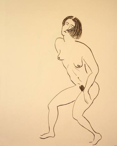 ASIAN EROTIC NUDE #019 - Ink drawing of nude girls series thumb