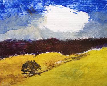 ITALIAN LANDSCAPE: HILL, TREE, SKY, CLOUD - Landscapes of Italy and Rome countryside: tempera painting serie thumb