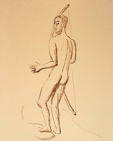 Original Figurative Men Drawings by NYWA ART PROJECT