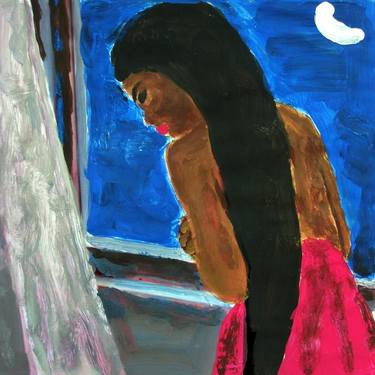 The Girl and the Moon # 04- Expressionism, surrealism, illustration series thumb