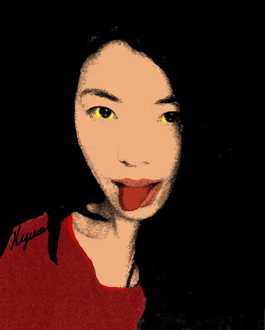 POP ART YOUR SELF! PORTRAIT OF A BEAUTIFUL FUNNY GIRL #06 - POP ART, ANDY WARHOL SERIES thumb