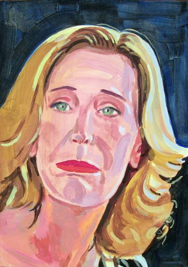 Blonde woman -  Modern, Realism, Figurative, Portraiture, Acrylic and tempera on paper series thumb