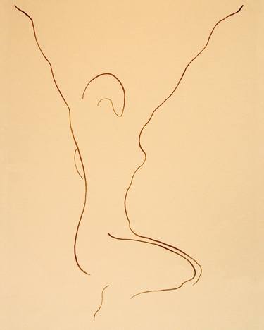 NUDE GIRL - THE JOY OF LIVING #002 - Minimalism Abstract ink drawings of naked girls series thumb