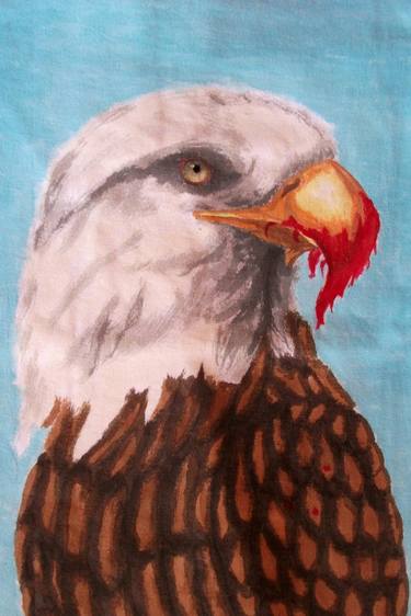 Animal: Bald Eagle (eagle white headed) - Animals, acrylic on paper and acrylic on canvas series thumb