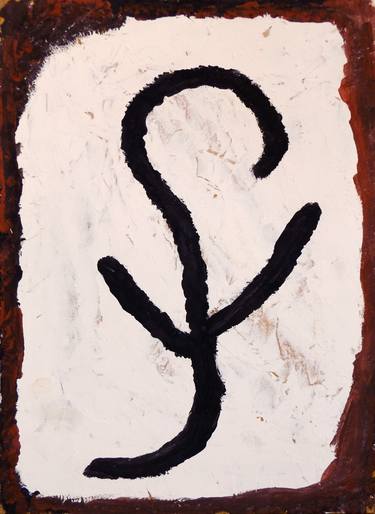 Abstract expressionism: Primitive symbol #09 - Acrylic, tempera on paper or wood panel serie thumb