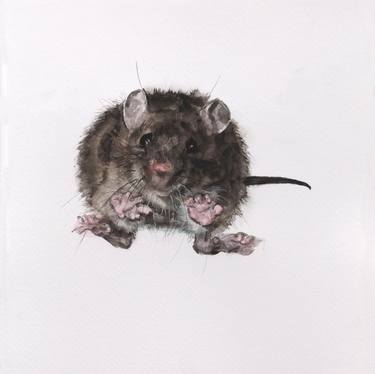 Animal: Little Mouse - Animals, acrylic and watercolor on paper and acrylic on canvas series thumb