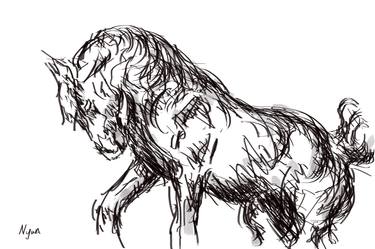 Original Illustration Horse Digital by NYWA ART PROJECT