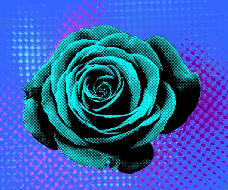 Original Floral Digital by Nywa Art Project  Pop Art Art on Paper  Pop flower Pop rose