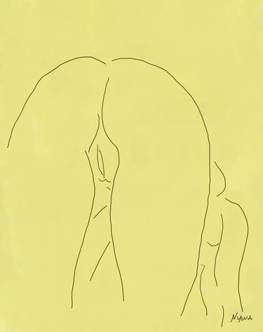 Dream of you - Young nude erotic girl drawing, printmaking, new media thumb