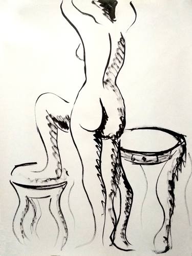 Original Abstract Nude Drawings by NYWA ART PROJECT