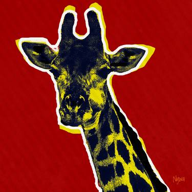 Pop giraffe - Pop art animals series, manipulated, digital, photo thumb