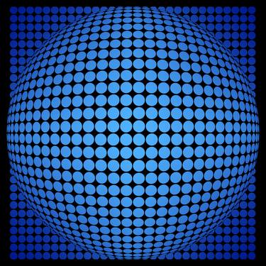 Blue sphere - New media, digital color on paper thumb