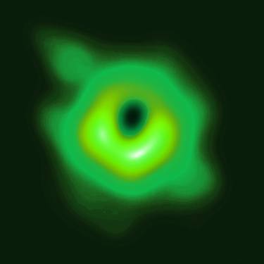 Black hole and the event horizon - Green version, pop art, science, technology thumb