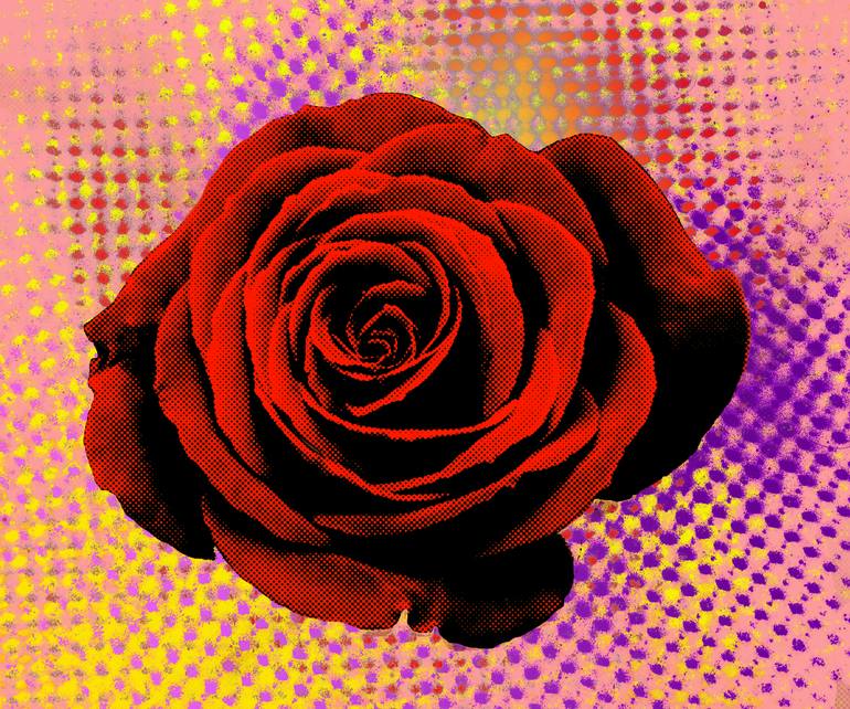 Red Rose Love Pop Art Flower Floral Pop Art Serie New Media