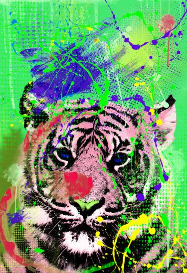 Tiger - Digital new media pop art animal thumb