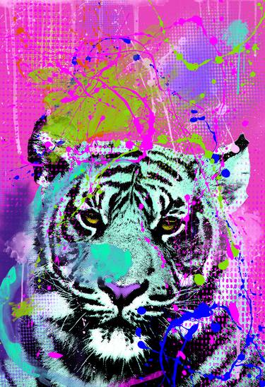 Animal, Tiger, Pop Art, Abstract - Digital painting new media pop art animal - Limited Edition of 999 thumb