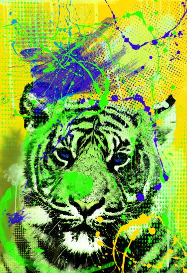 Tiger, animal, nature - Digital pop art, abstract thumb