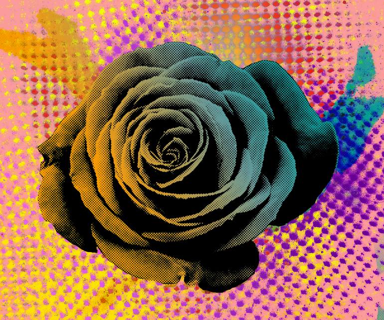 Red Rose Love Pop Art Flower, Floral Pop Art Serie Digital