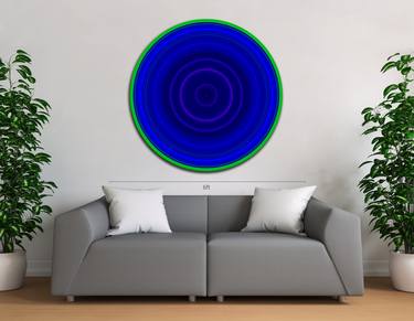 Circle - Blue, acid green - Sculpture thumb