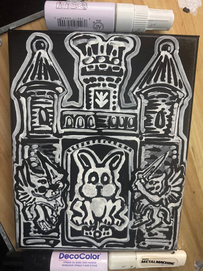 Original Black & White Graffiti Drawing by Travis Burns