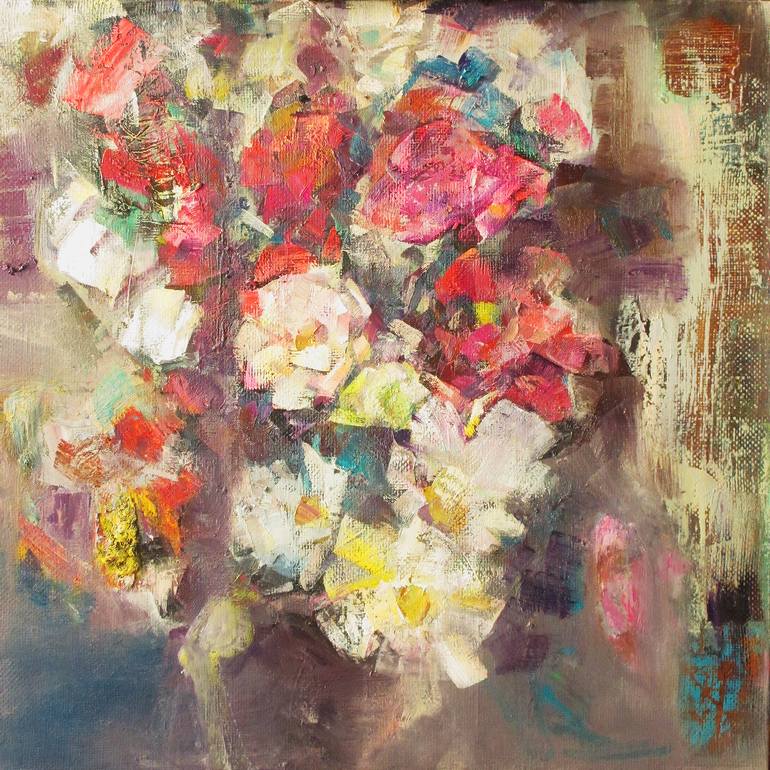 April roses etude Painting by Mishyra Vladimir | Saatchi Art