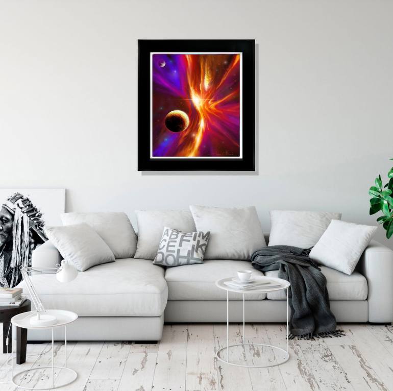 Original Abstract Outer Space Mixed Media by James Christopher Hill