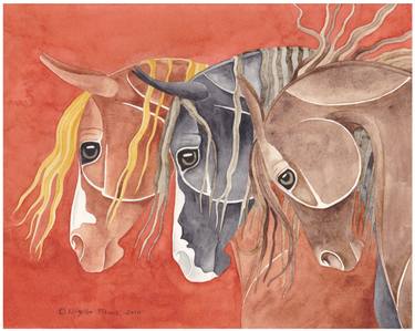 Print of Expressionism Horse Paintings by S JOYNER