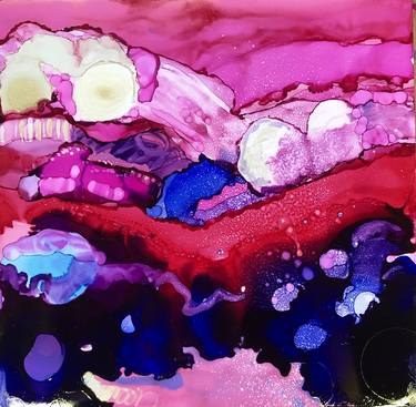 Heaven Landscape 7 Alcohol Ink Painting thumb