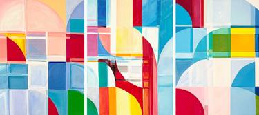 Original Abstract Geometric Paintings by Seda B Saar