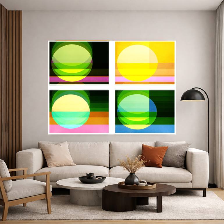 Original Abstract Geometric Painting by Seda B Saar