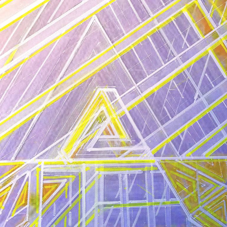 Original Abstract Geometric Mixed Media by Seda B Saar