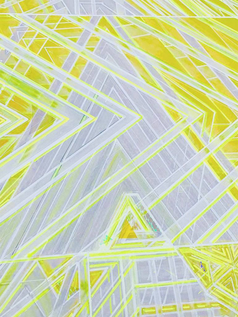 Original Abstract Geometric Mixed Media by Seda B Saar